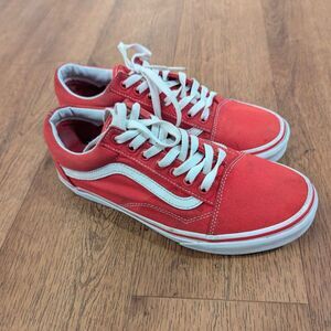 Vans Old Skool Red Canvas Skate Shoes - Men's 8 / Women's 9.5 - Classic Low Top